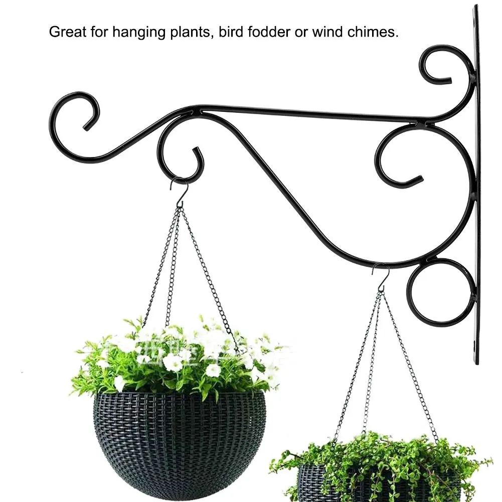 Garosa Support mural pour jardinière en fer noir 30 × 21 cm
