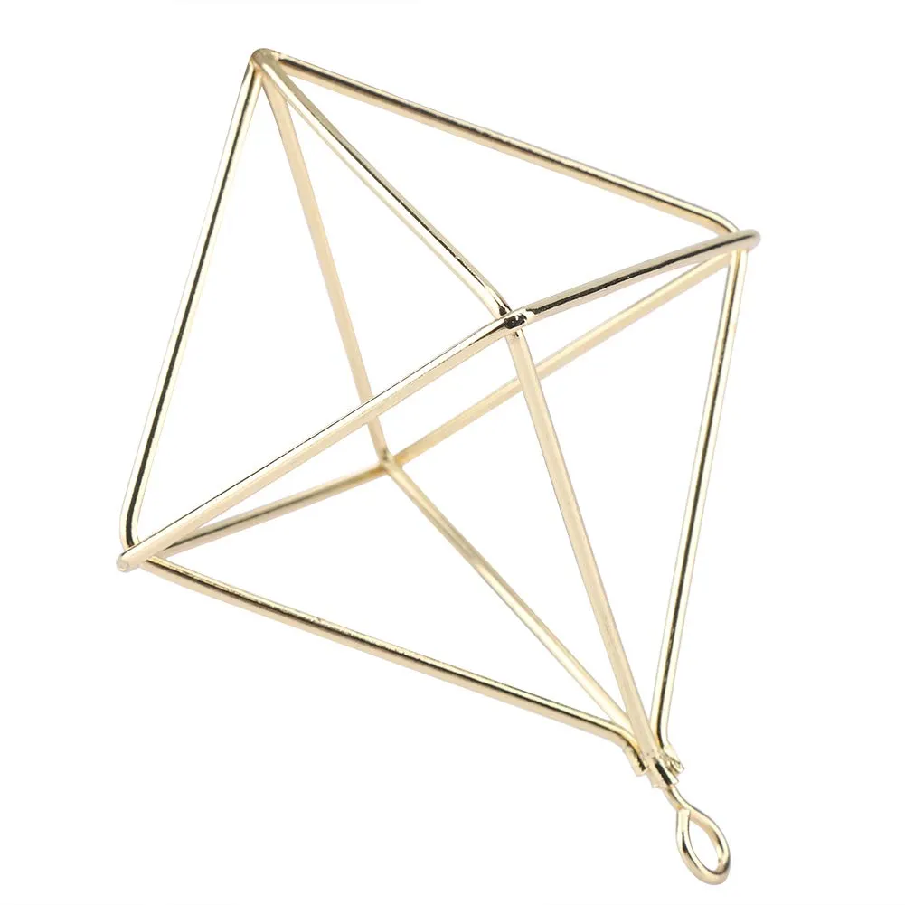 Garosa porte-plante triangle géométrique doré en fer pour plante aérienne