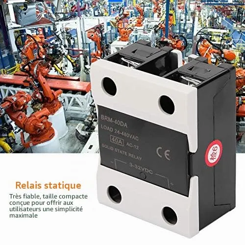 Garosa BRM-40DA Relais statique 40 A 3–32 V CC / 24–480 V CA