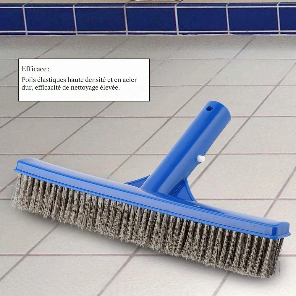 Garosa brosse de paroi pour piscine bleue 25,2 × 4,5 cm à poils acier