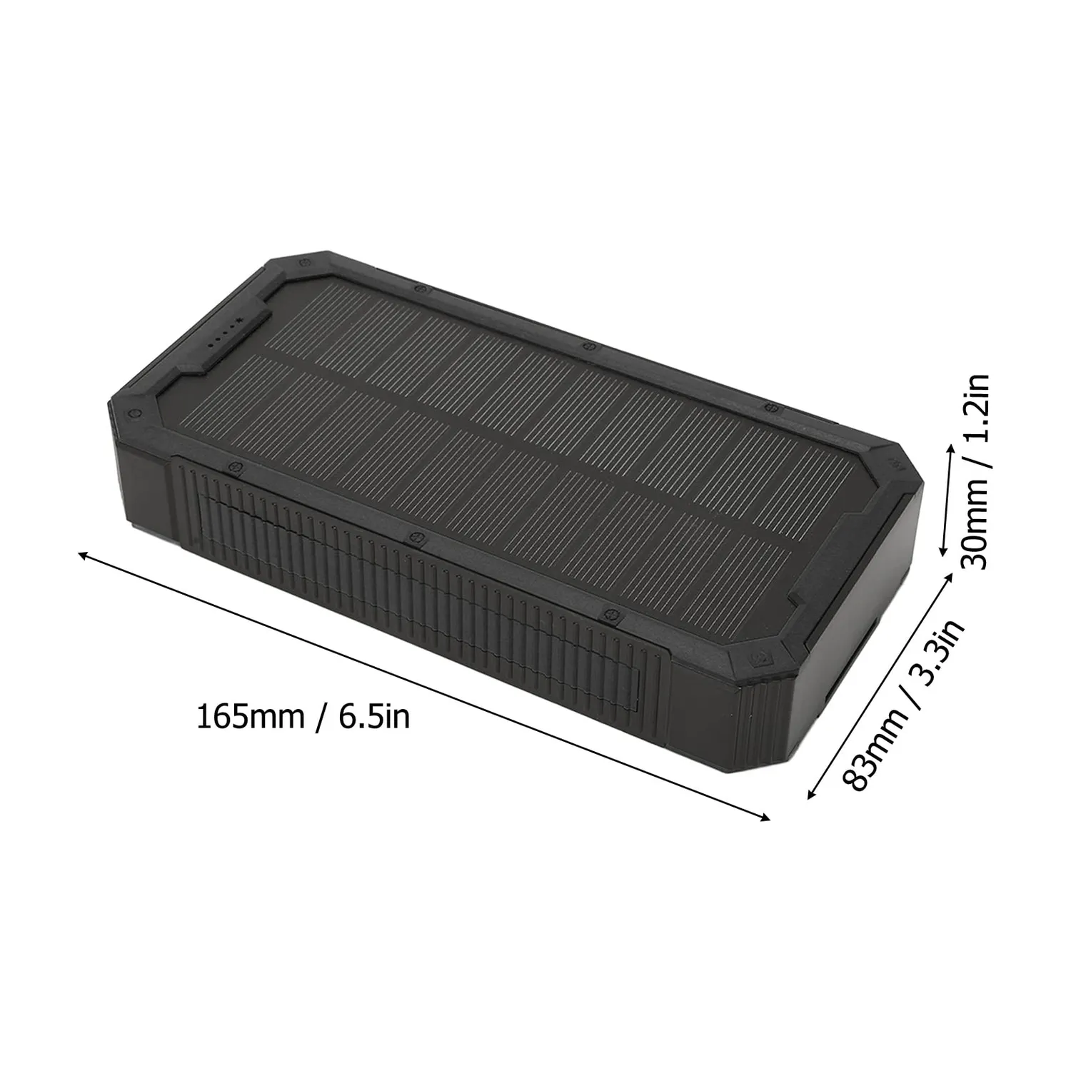Garosa banque d’énergie solaire 36800 mAh noire, 6 ports USB