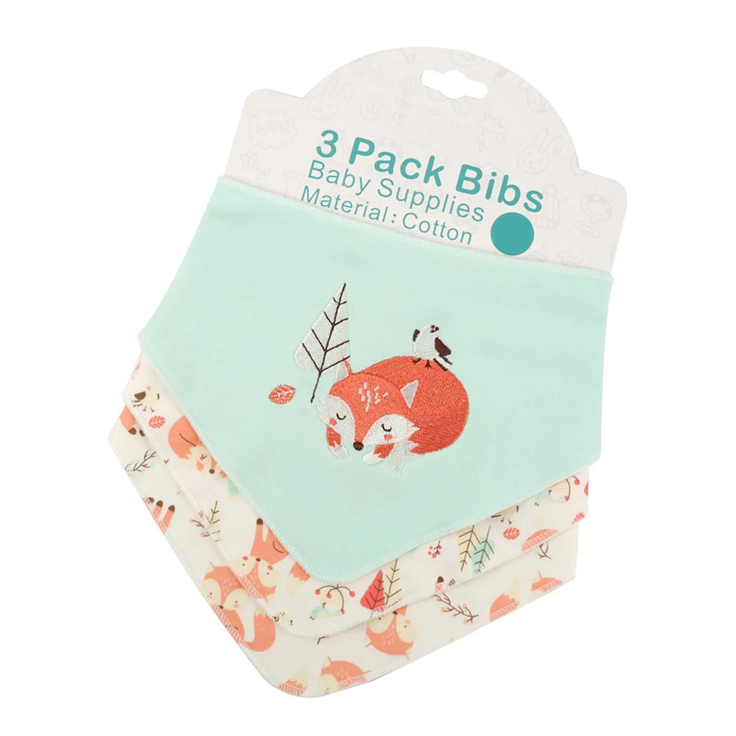 Garosa bavoir bébé renard en coton double couche absorbant