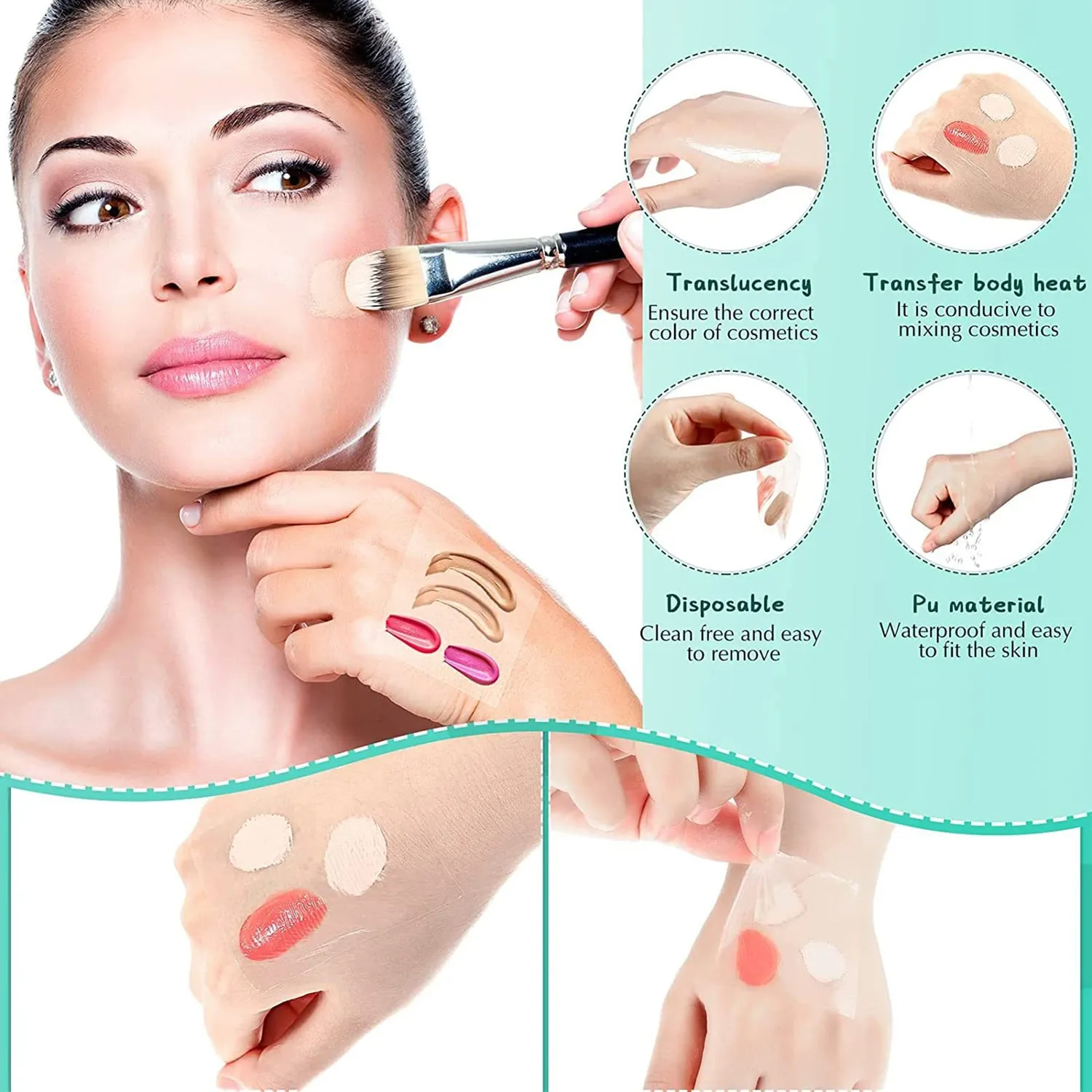 Garosa palette maquillage main adhésive 100 pièces