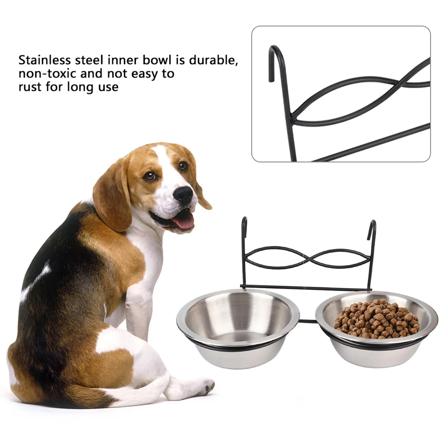 Garosa bol animaux inox suspendu 13 cm