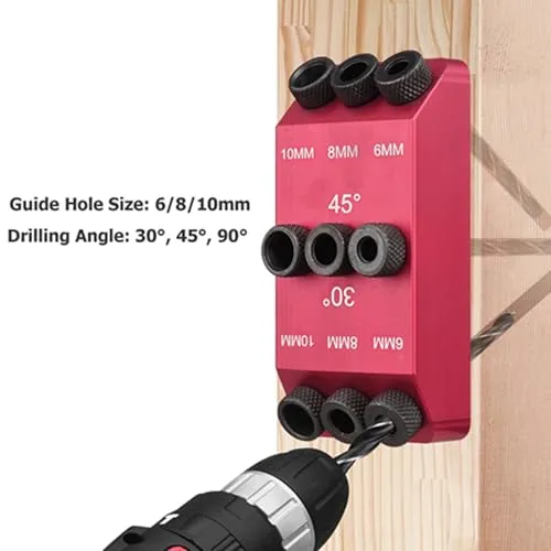 Garosa Guide de perçage d’angle 30 45 90 degrés gabarit avec forets