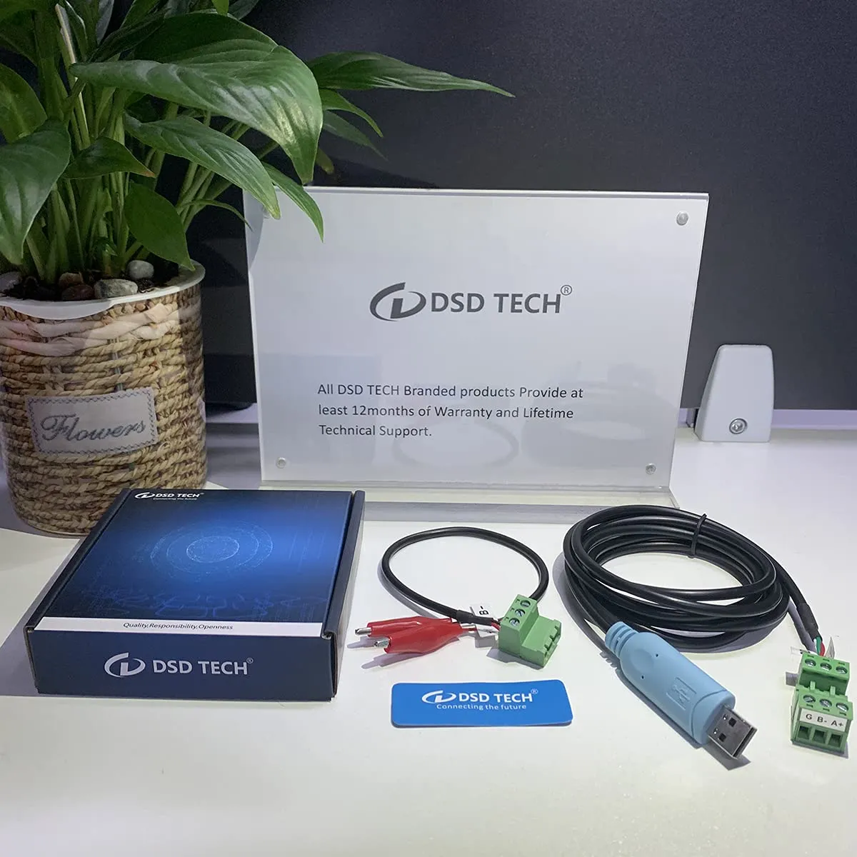 PLC Tech SH-U15 câble USB RS485 à pinces crocodile semi-duplex