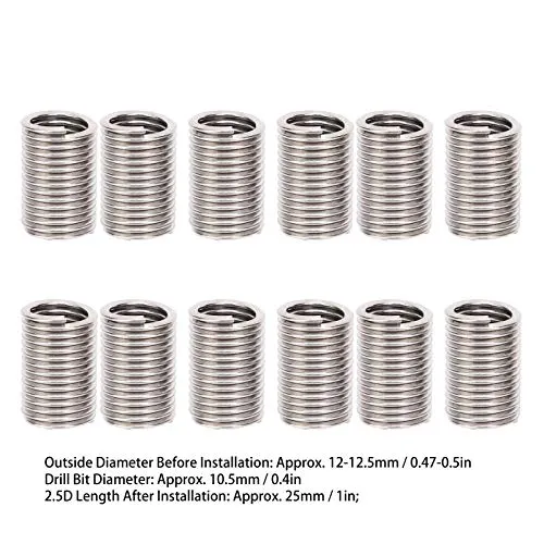 Garosa inserts filetés M10 x 1,5, 50 pièces en inox 304, réparation