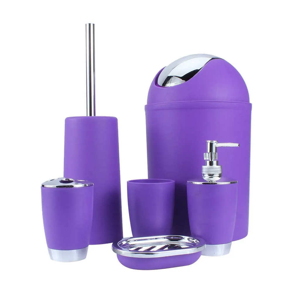 Garosa Ensemble salle de bain 6 pièces violet résine