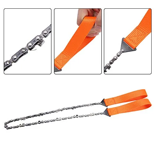 Garosa scie à chaîne manuelle pliante 103 cm orange avec sac