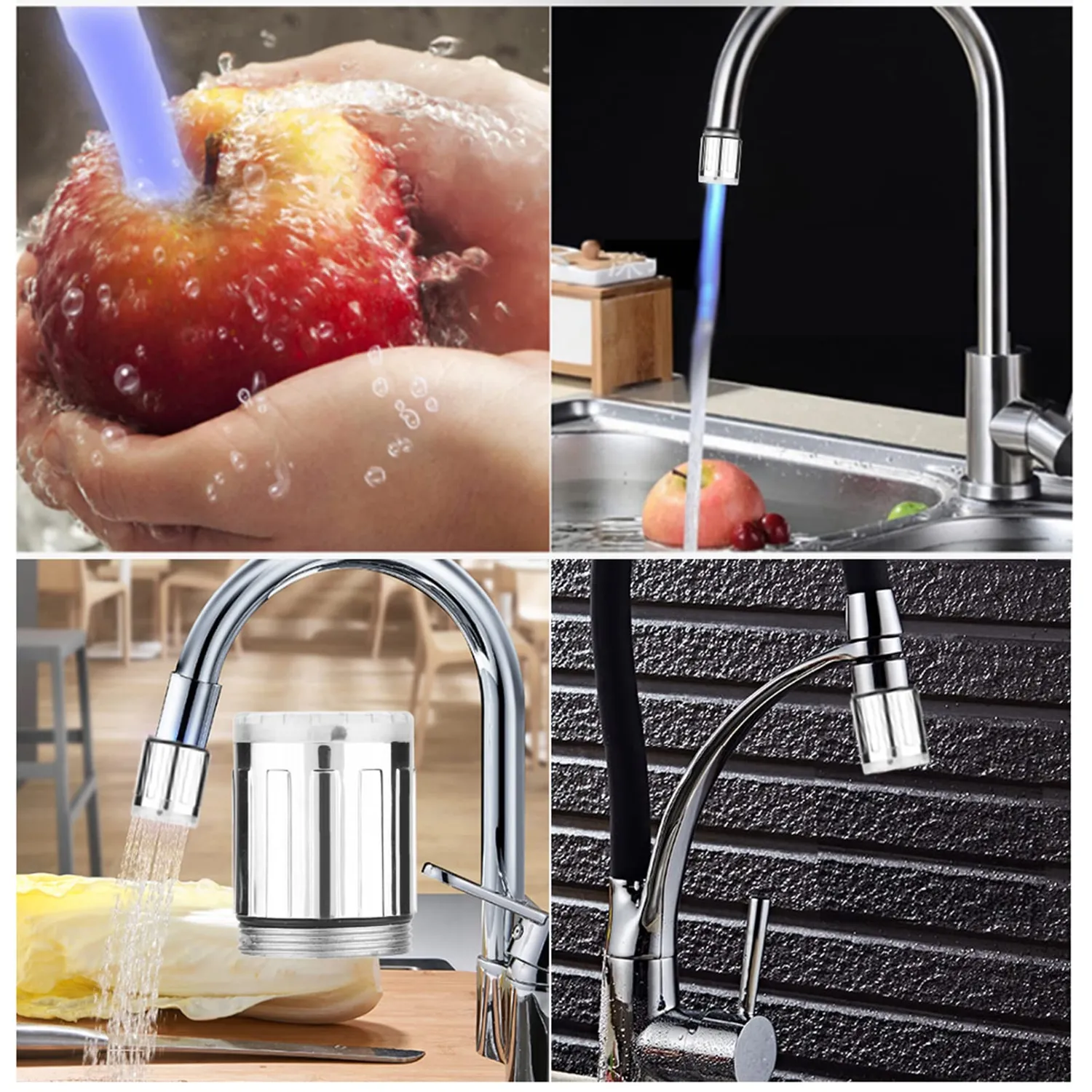 Garosa embout de robinet LED à température inox