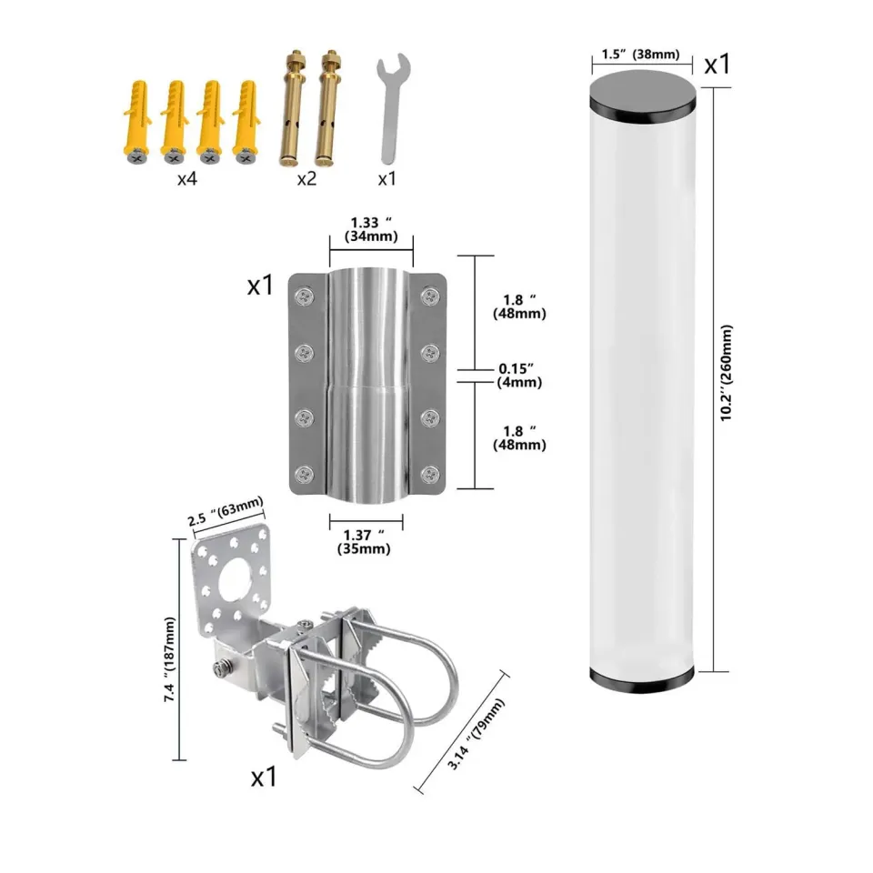 Garosa STL T01 Kit Support Antenne Poteau Inoxydable
