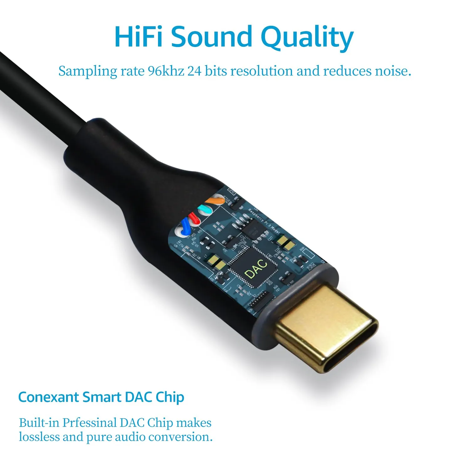 DSD TECH SH-AU05B adaptateur USB-C jack 3,5 mm 24 bits/96 kHz