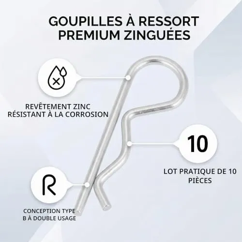 Garosa goupilles fendues 3 × 60 mm lot de 10 galvanisées