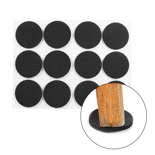 Garosa patins en caoutchouc autocollants ronds 12 pièces noirs