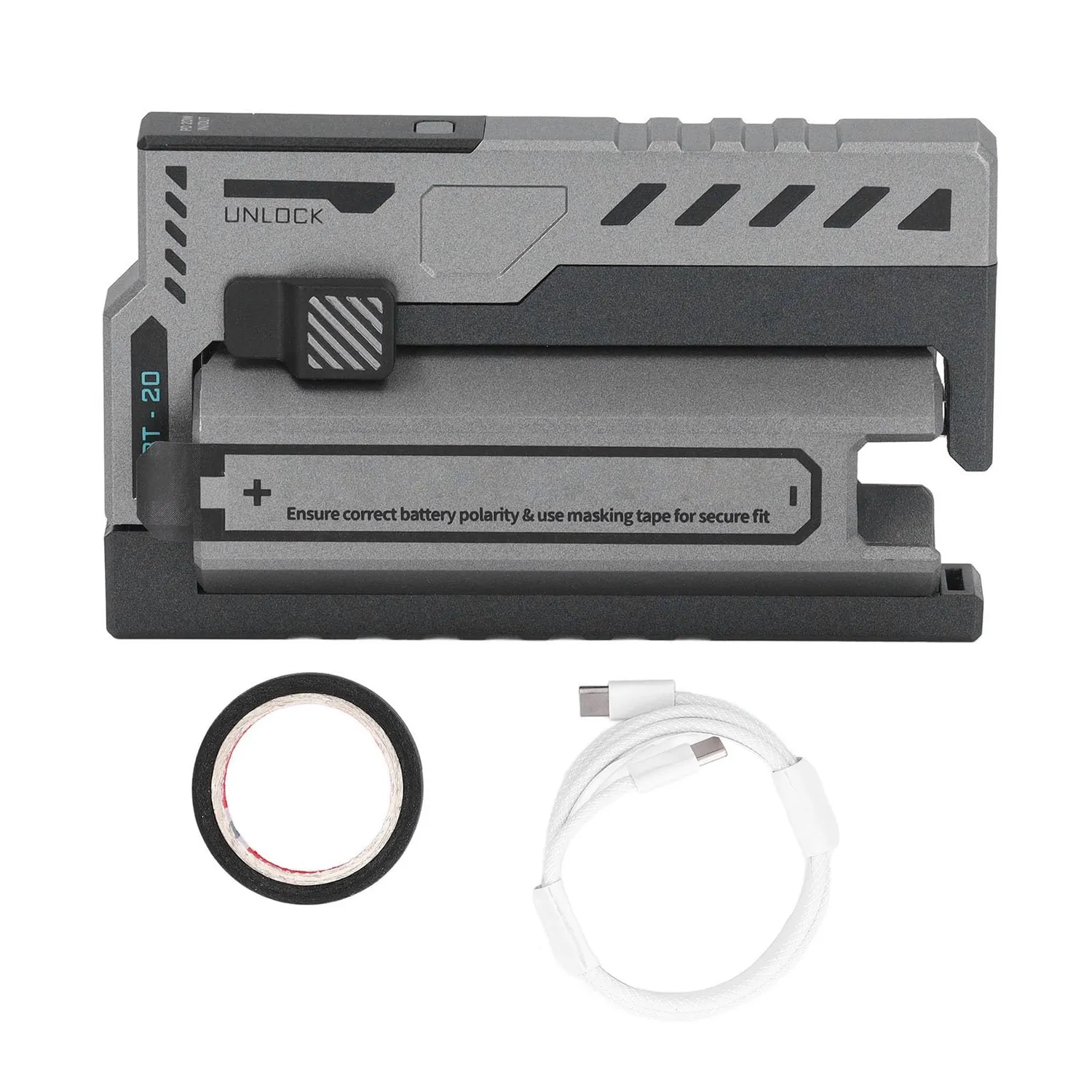 Garosa chargeur portable 2 en 1 batterie 20700 15W argent