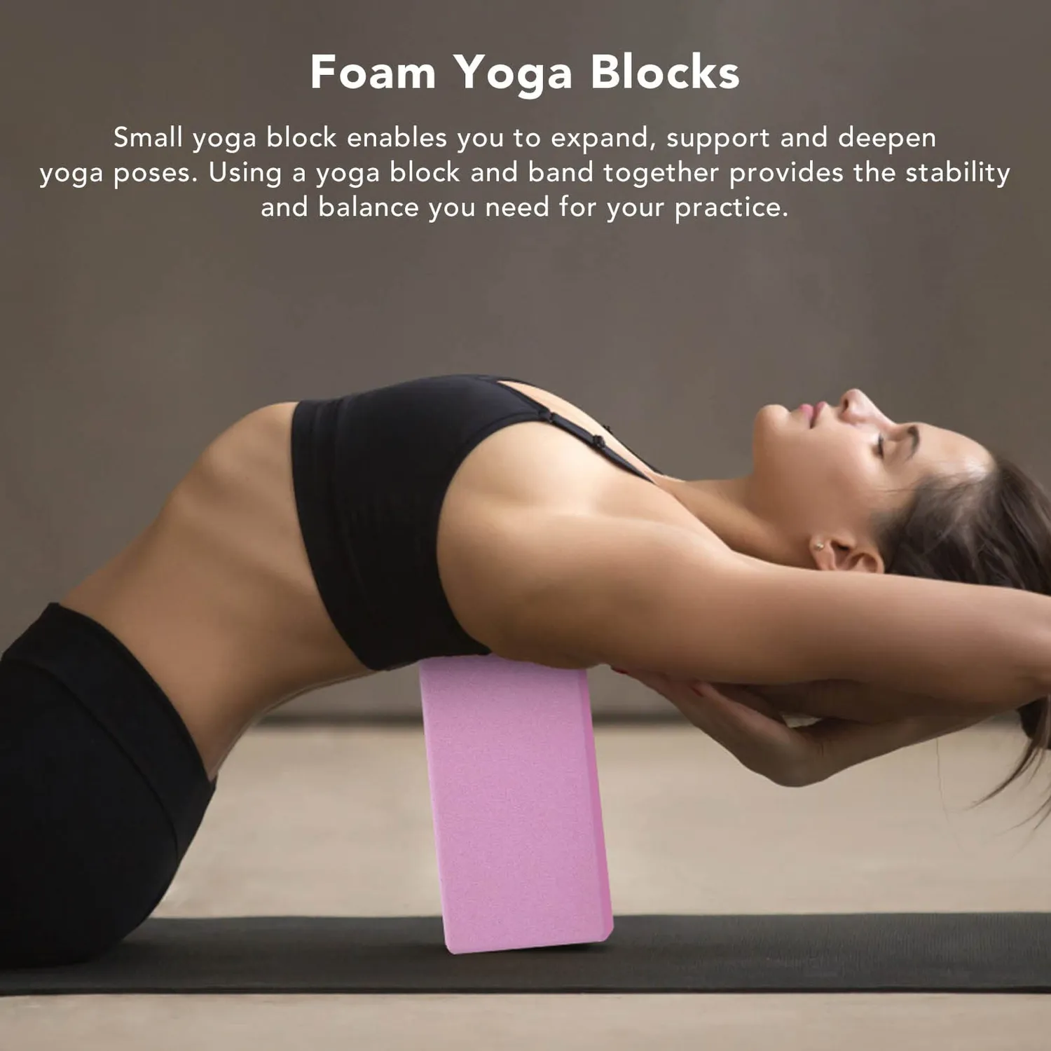Garosa blocs yoga mousse rose lot 2 antidérapants