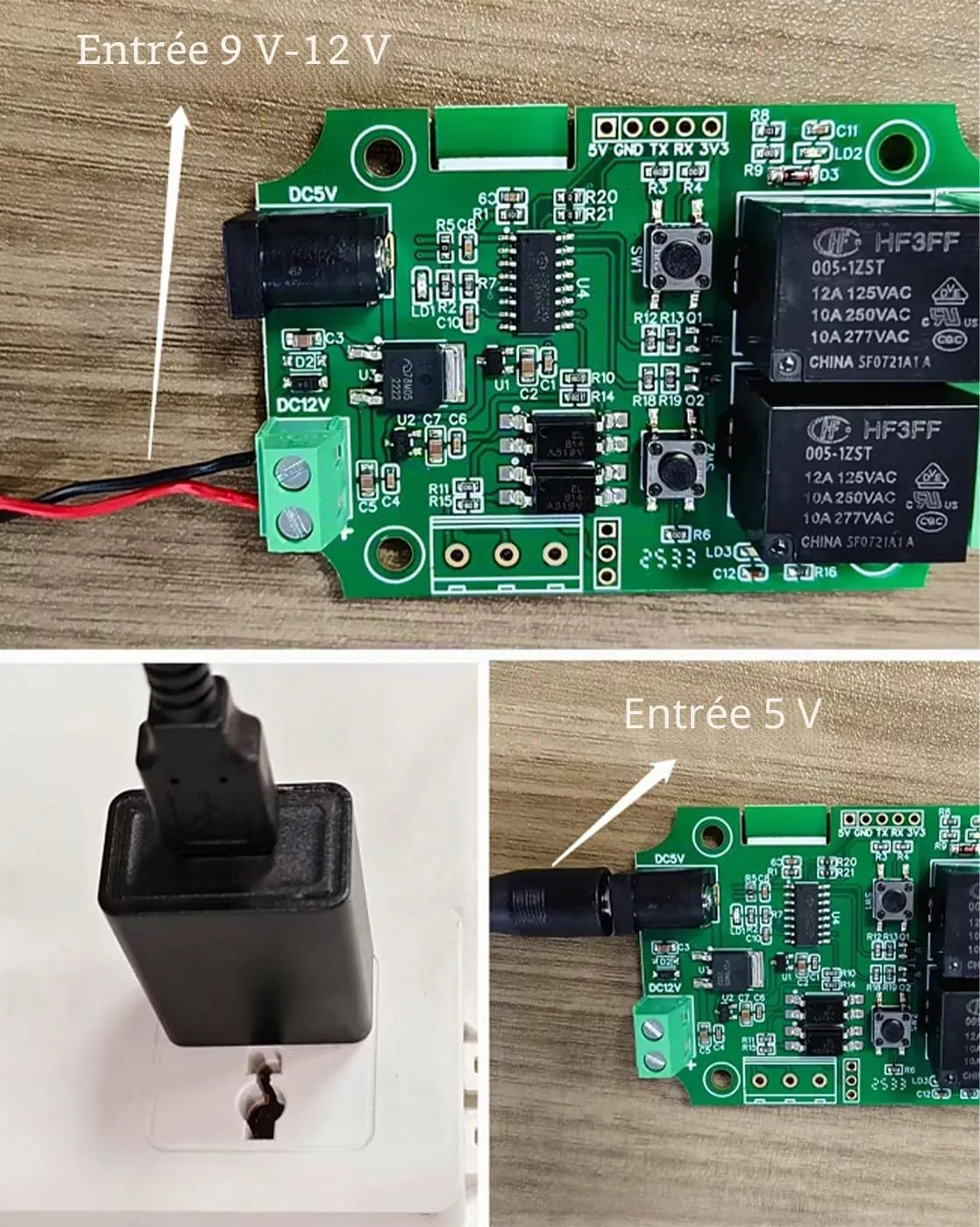 PLC Tech DSD TECH module relais Bluetooth 2 canaux 5 V/12 V