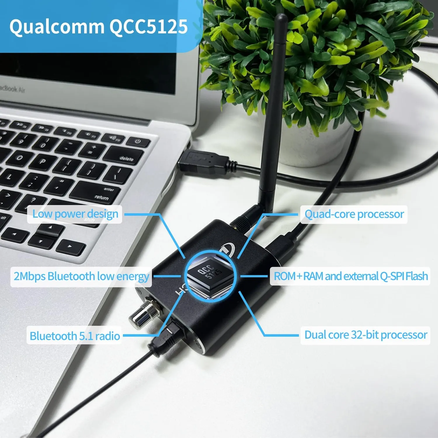 DSD TECH SH-AB10A adaptateur audio Bluetooth USB-C vers Toslink coaxial