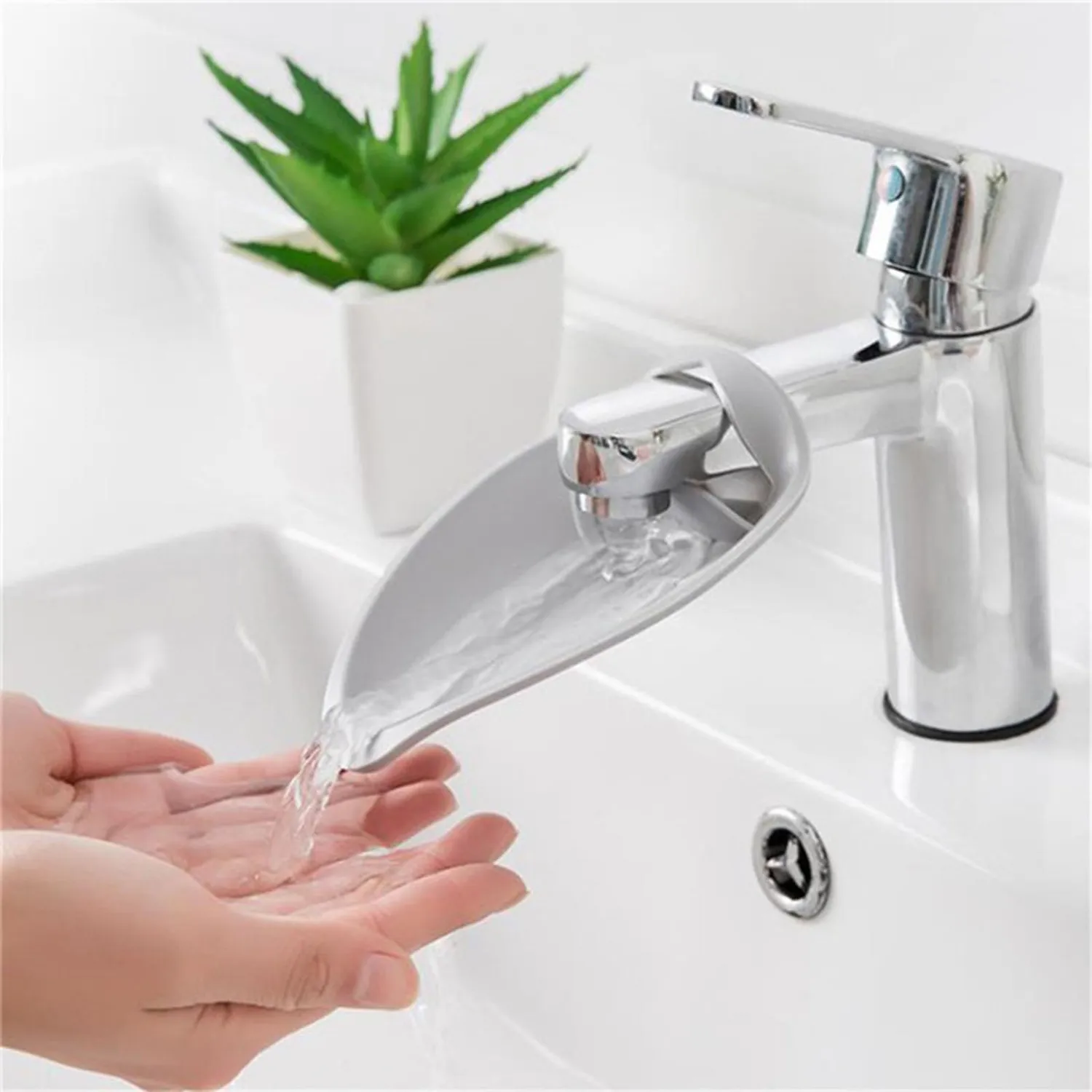 Garosa rallonge robinet silicone gris lavage mains enfant