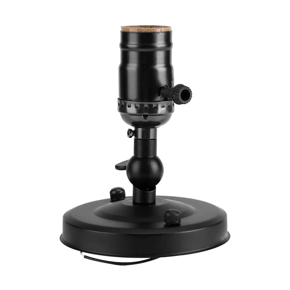 Garosa applique murale E27 noire avec interrupteur en métal
