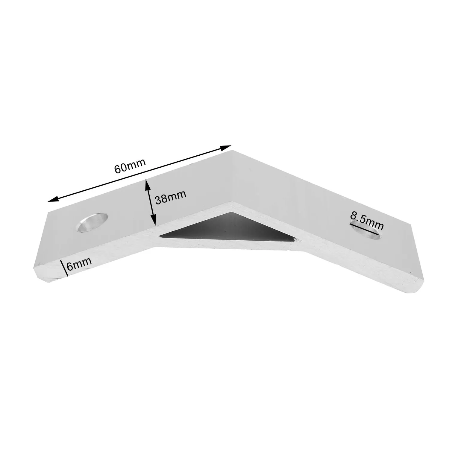 Garosa équerre 4040 à 135° pour profilé aluminium, lot de 10, argent