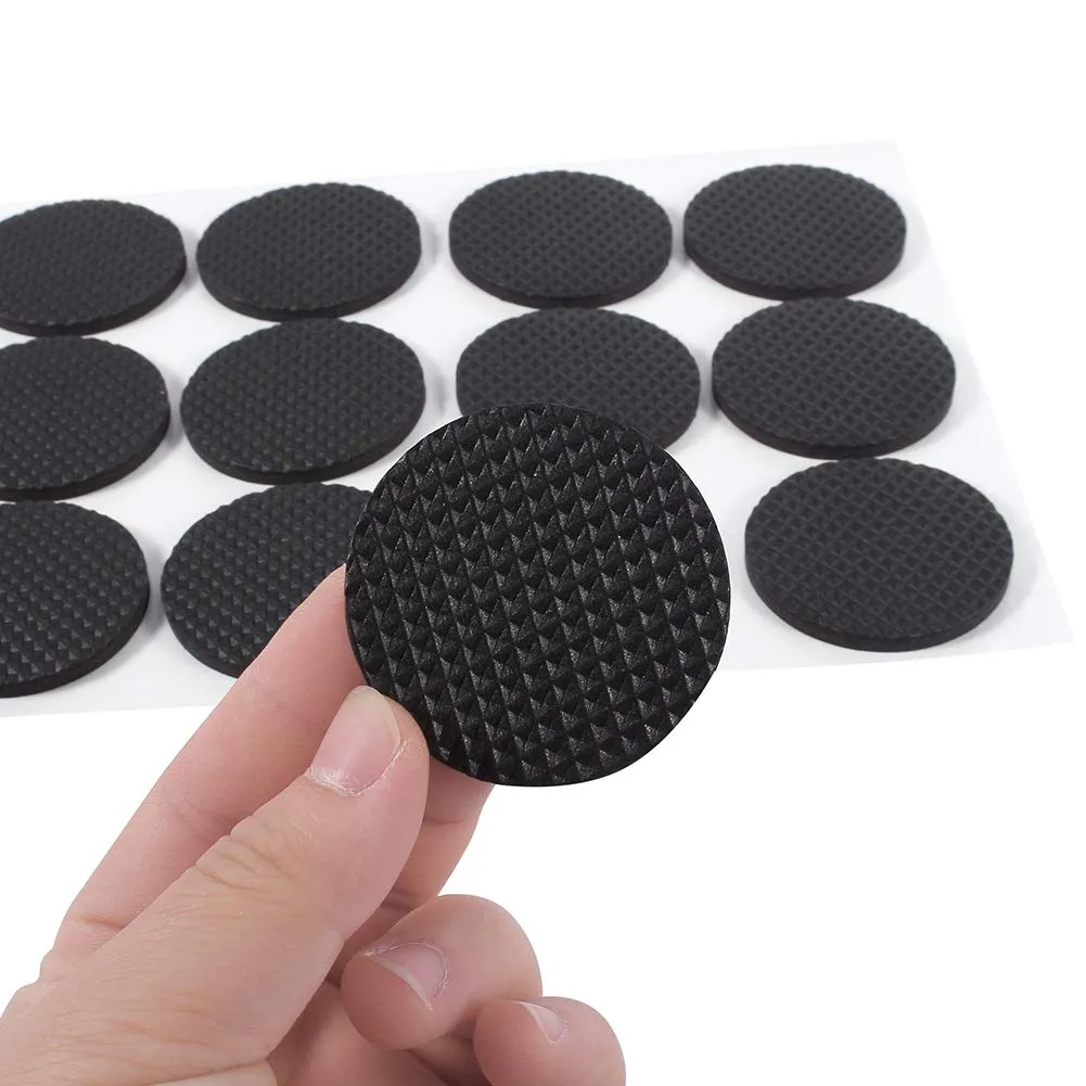Garosa patins en caoutchouc autocollants ronds 12 pièces noirs