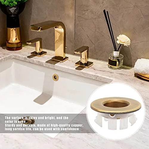 Garosa cache de trop-plein rond lavabo et baignoire bronze huilé