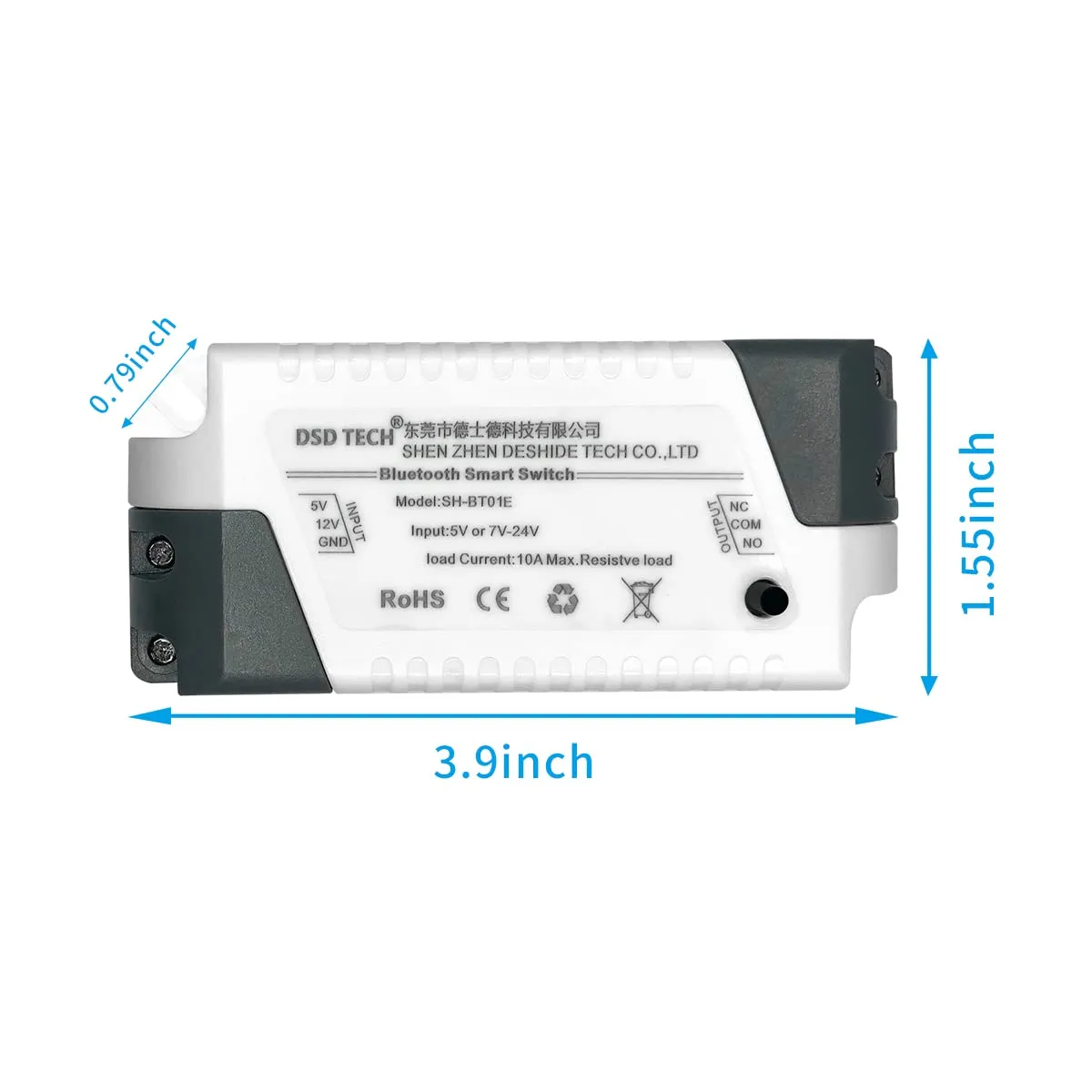 DSD TECH SH-BT01E relais Bluetooth 5 V/12 V 600 W