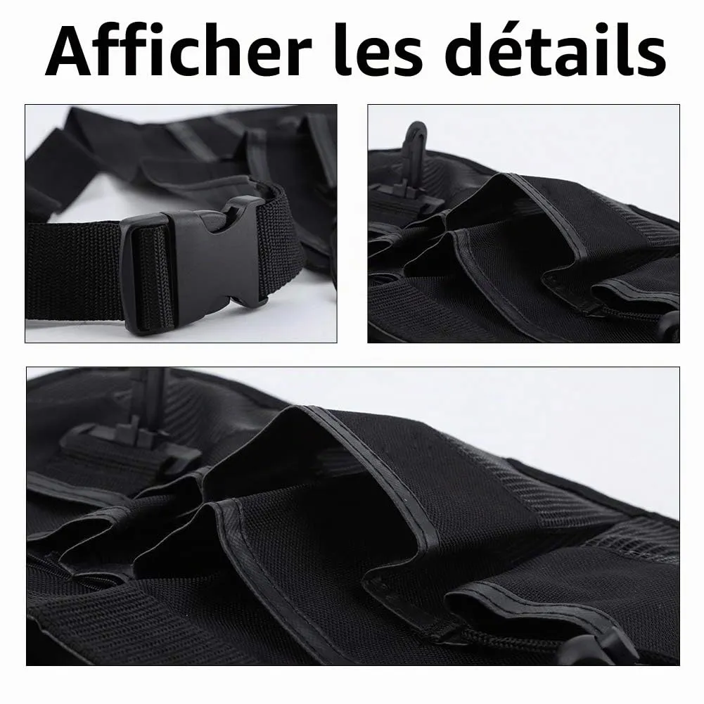 Garosa ceinture outils jardinage 6 poches noir 34 cm
