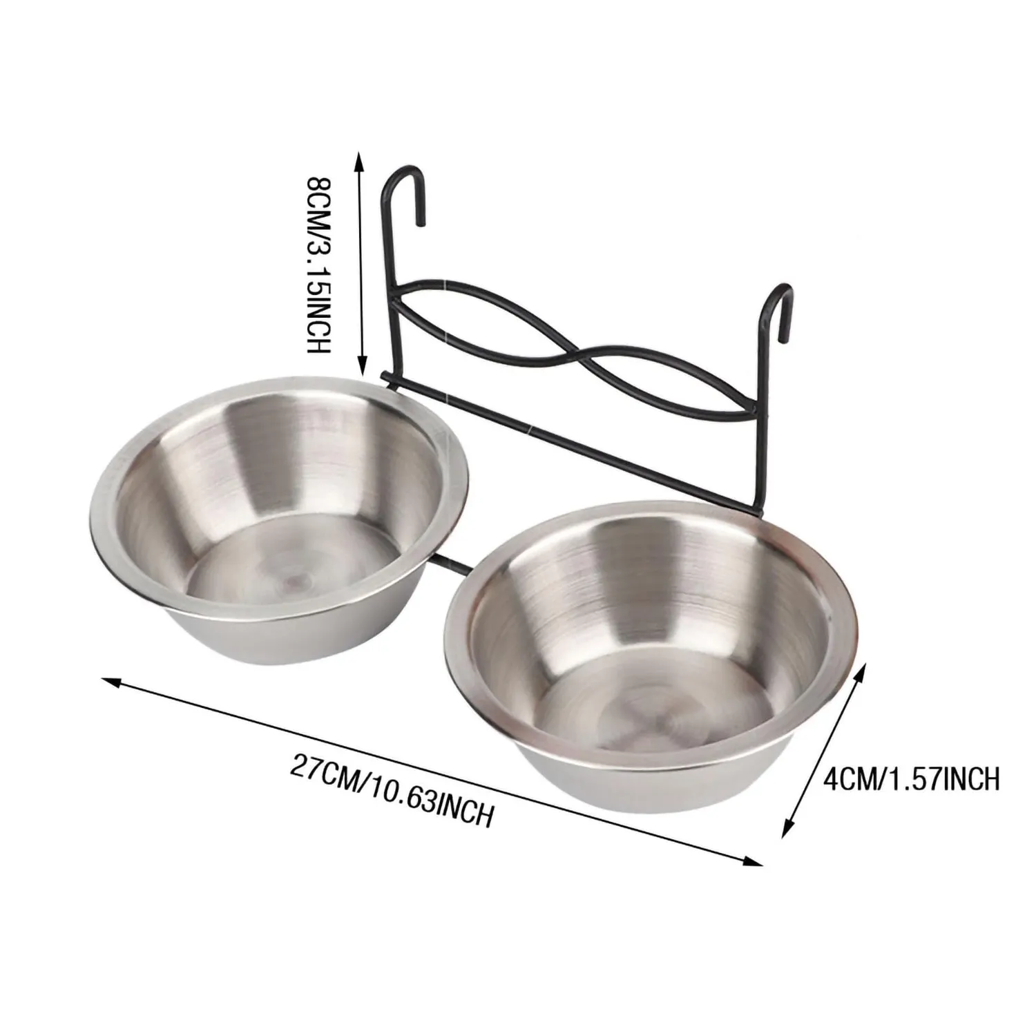 Garosa bol animaux inox suspendu 13 cm