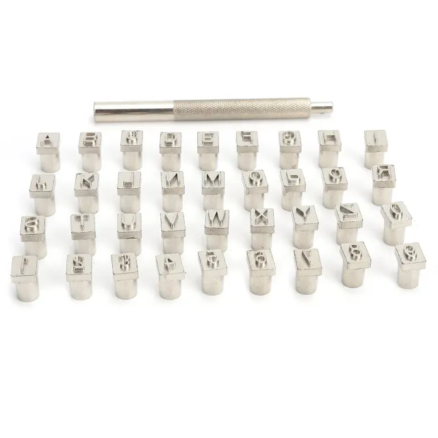 Garosa jeu de poinçons alphabet cuir A-Z et 0-9 36 pièces 6,5 mm