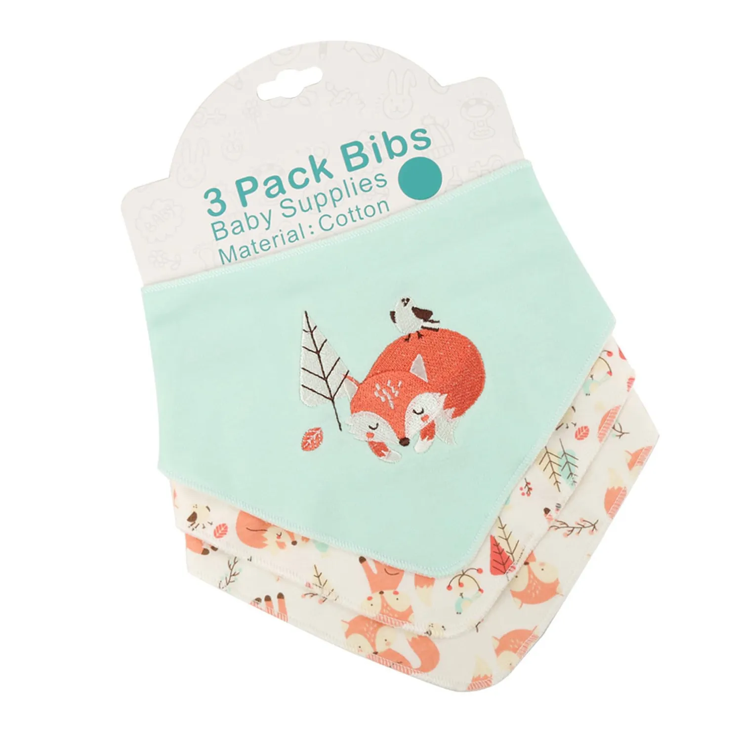 Garosa bavoir bébé renard en coton double couche absorbant