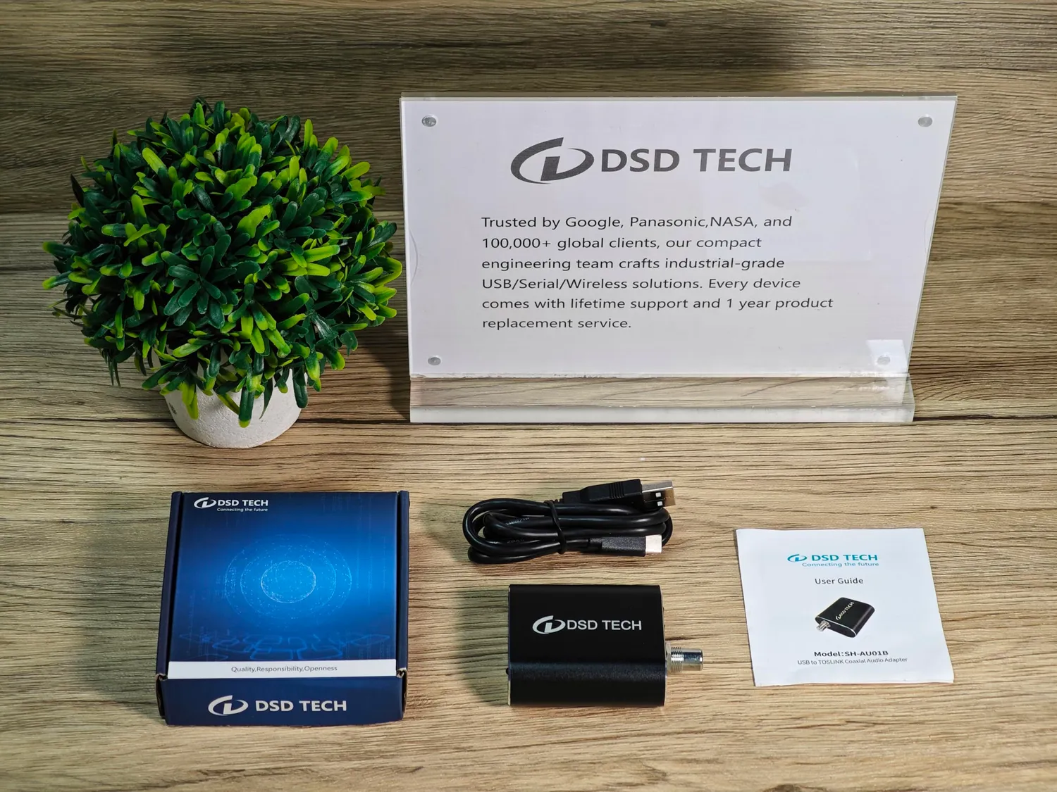 DSD TECH SH-AU01B adaptateur audio USB Toslink coaxial 3,5 mm