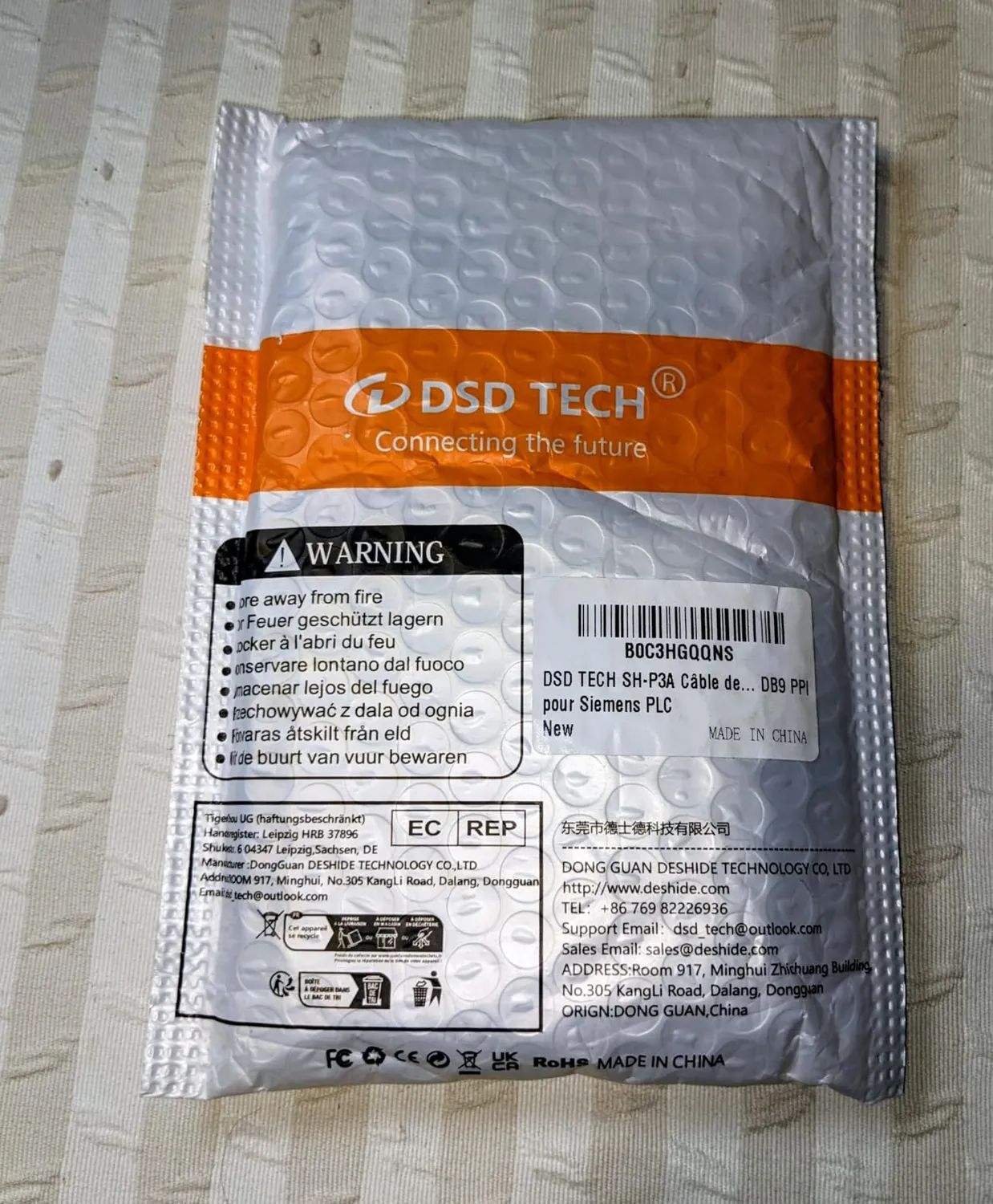 DSD TECH SH-P3A câble de programmation USB DB9 pour Siemens