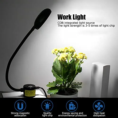 Garosa lampe de travail col de cygne 48 LED 8 W magnétique