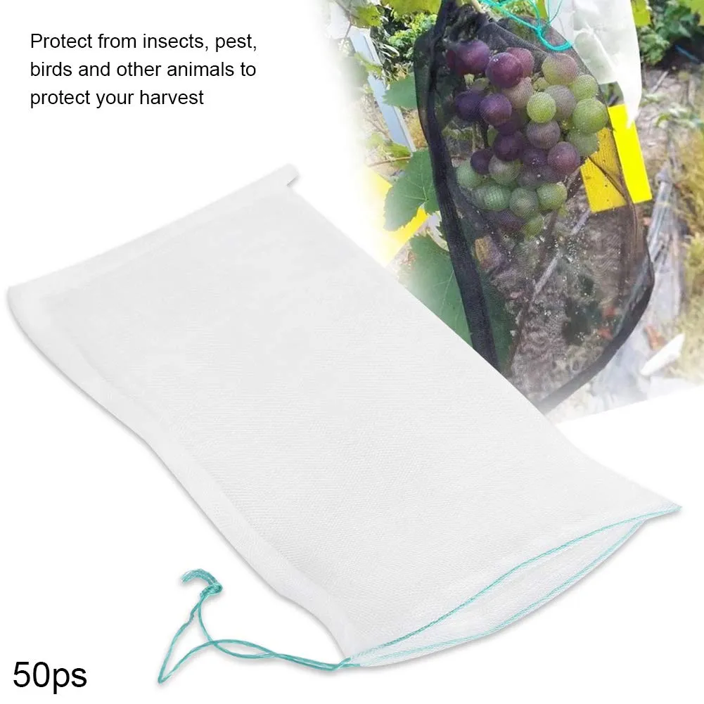 Garosa sacs filet nylon jardin 50 pcs blanc 25x15 cm