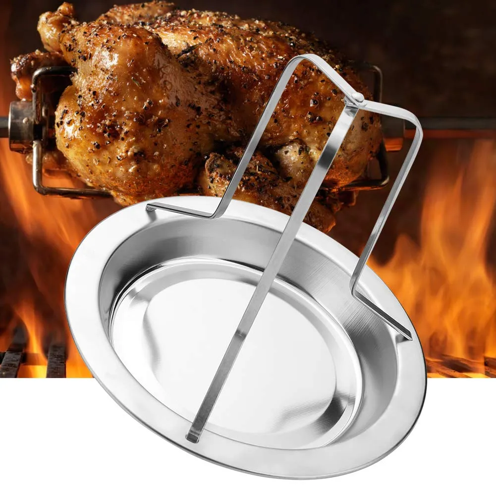 Garosa Support à poulet vertical avec lèchefrite en acier inoxydable