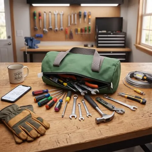 Garosa sac à outils en toile petit format, vert militaire