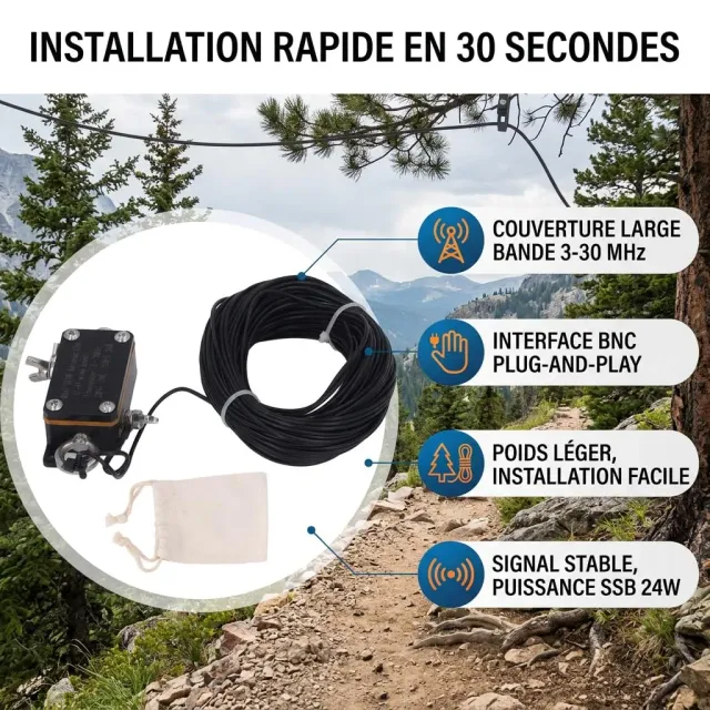 Garosa Antenne HF portable 3-30 MHz balun 1:49