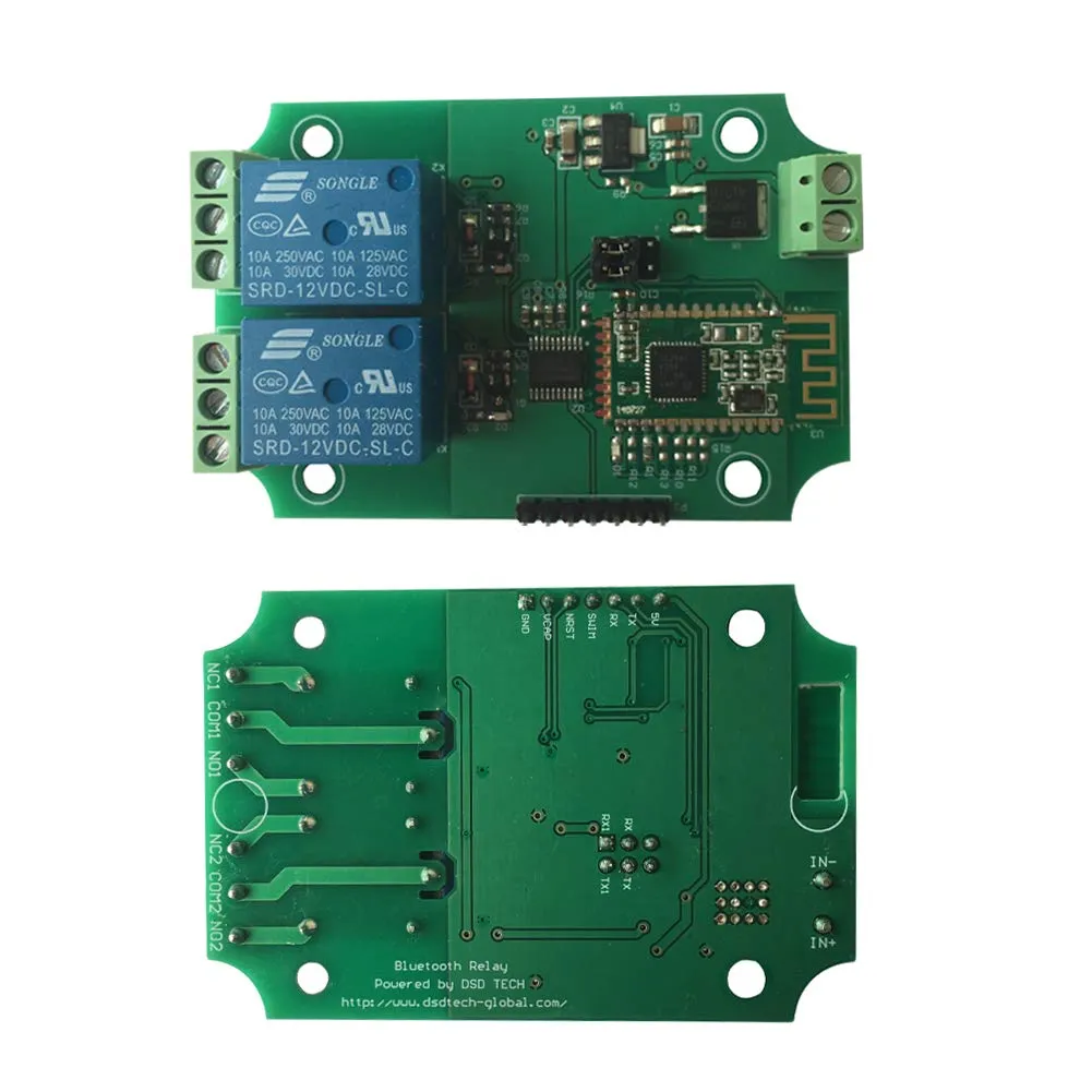DSD TECH SH-HC-08 module relais Bluetooth BLE 4.0 12 V, 2 canaux
