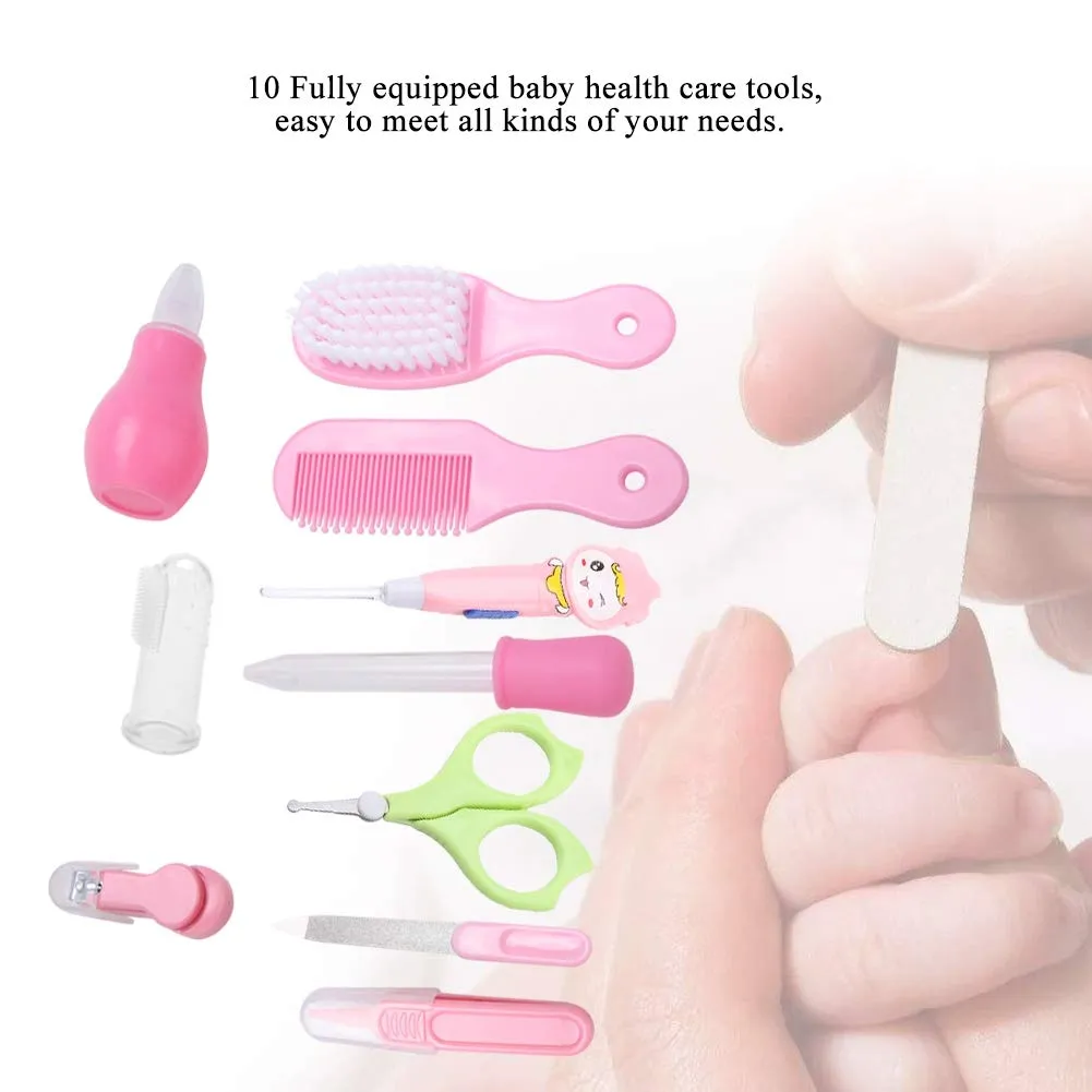 Garosa kit de soin bébé 10 pièces rose sans BPA