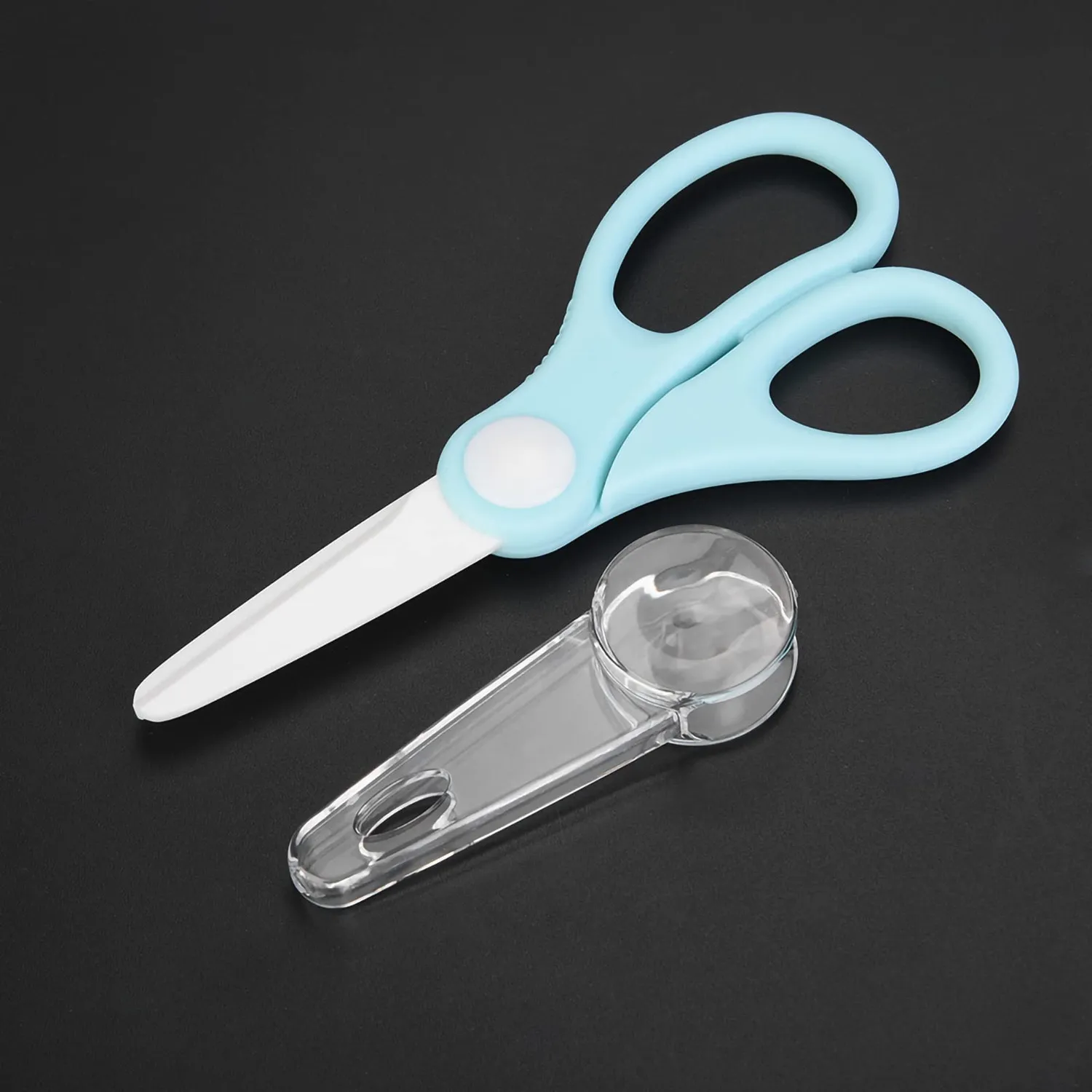 Garosa Ciseaux alimentaires bébé bleu avec lames en céramique