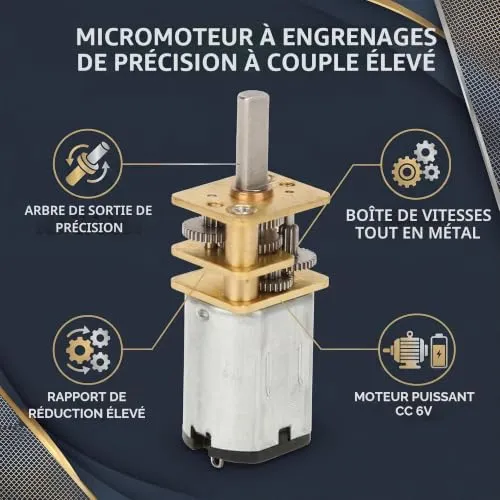 Garosa GA12-N20 motoréducteur 15 tr/min 3–12 V faible bruit