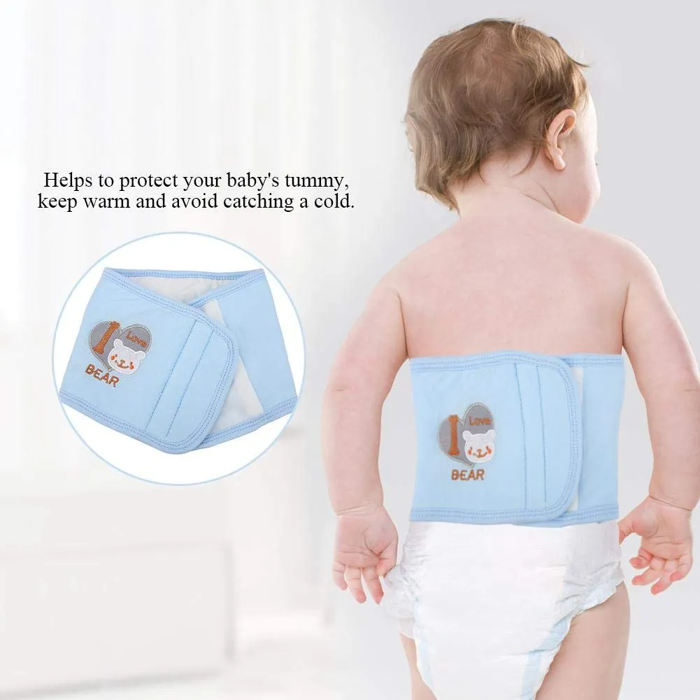 Garosa ceinture de ventre bébé en coton bleu 56 × 16 cm