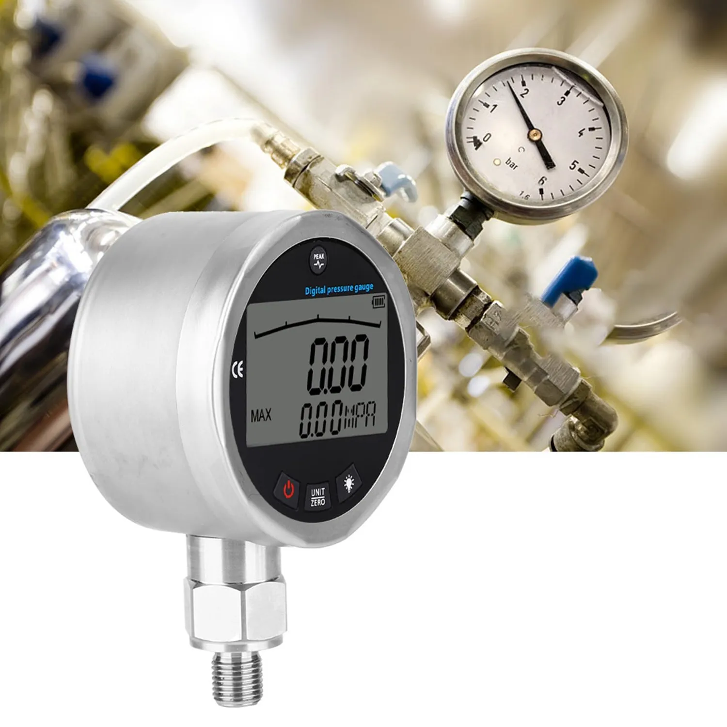 Garosa manomètre numérique 400 bar LCD inox G1/4 IP67