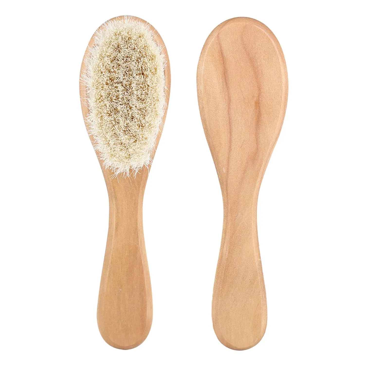 Garosa brosse à cheveux bébé en bois et poils de chèvre doux