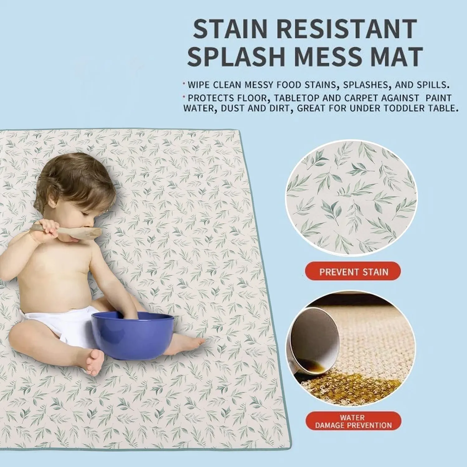 Garosa tapis de jeu étanche 110x110 cm pliable