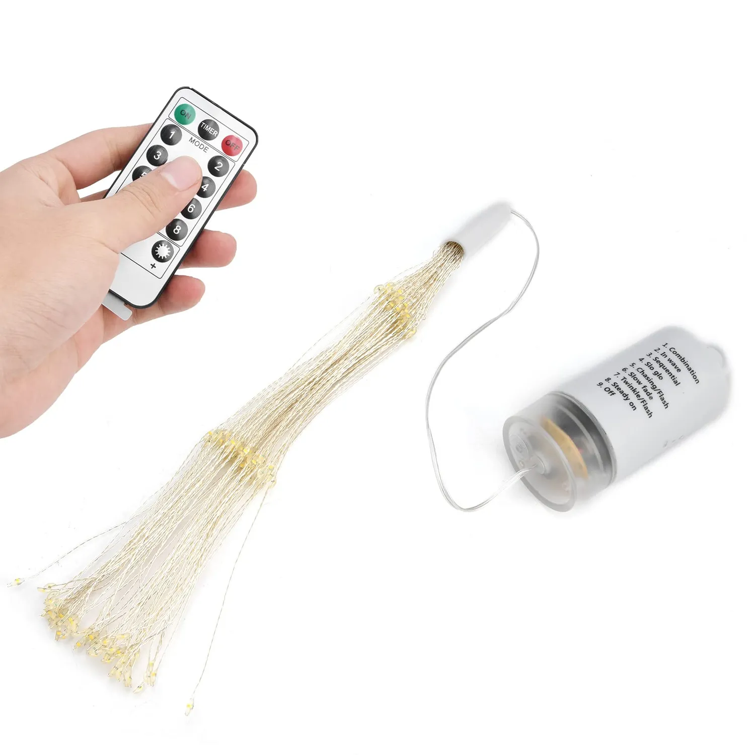 Garosa Guirlande LED feu d'artifice 180 LED télécommande