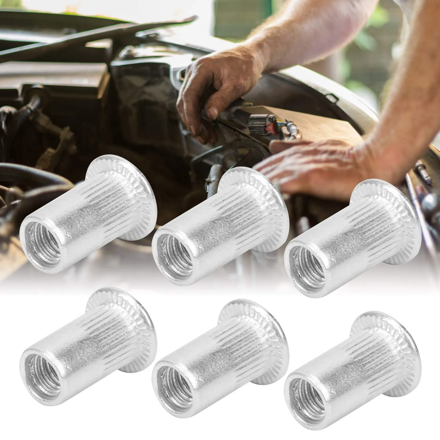 Garosa écrous à riveter M5 en aluminium 100 pièces à tête plate
