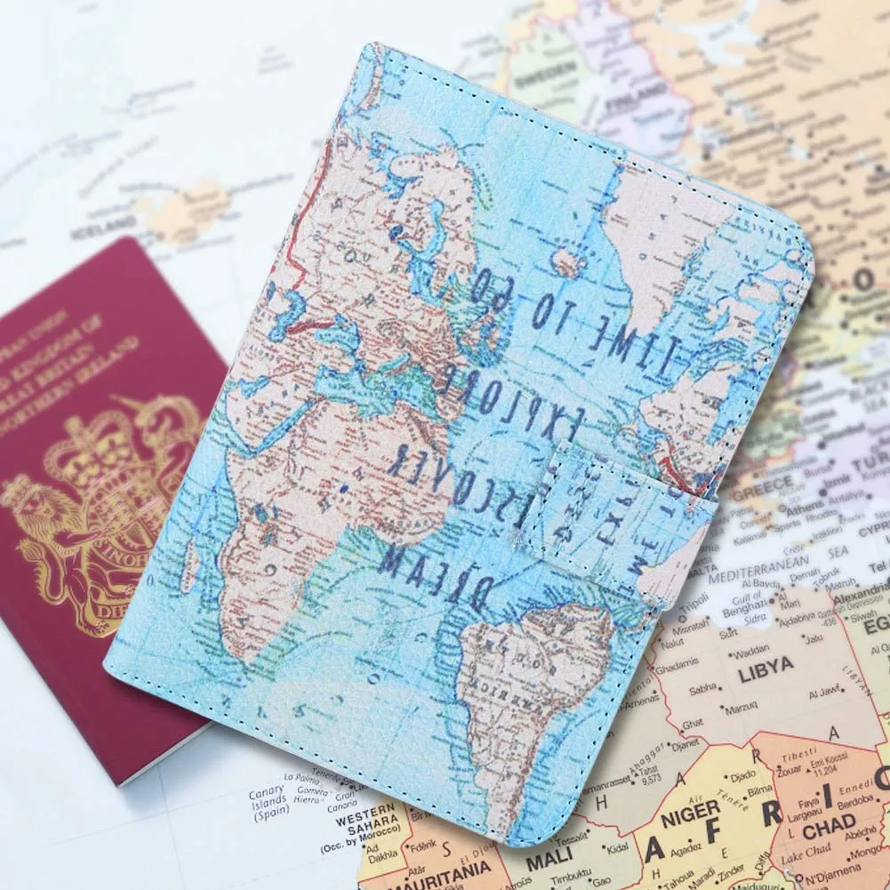 Garosa étui passeport imprimé en cuir PU pour cartes